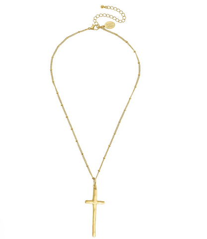 Susan Shaw Dainty Tall Cross Necklace