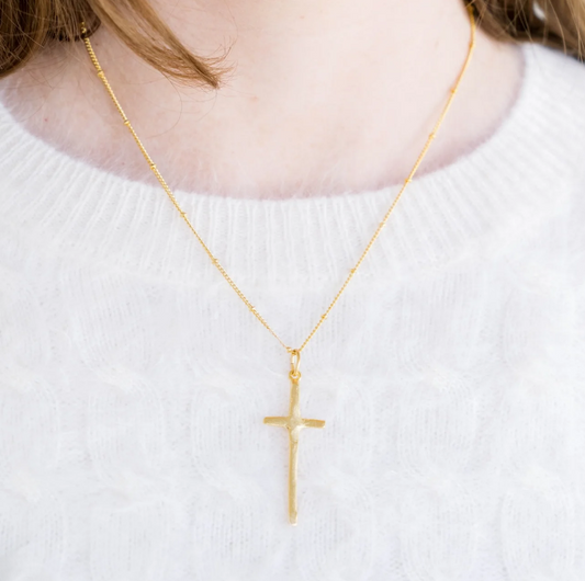 Susan Shaw Dainty Tall Cross Necklace
