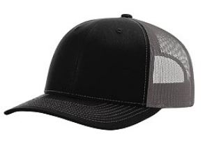 Richardson Trucker Snapback Hat - Black & Charcoal