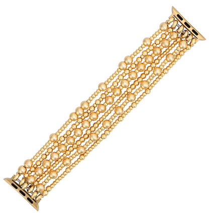 Golden Demure Stretch Apple Watch Strap - Large