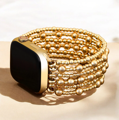 Golden Demure Stretch Apple Watch Strap - Large