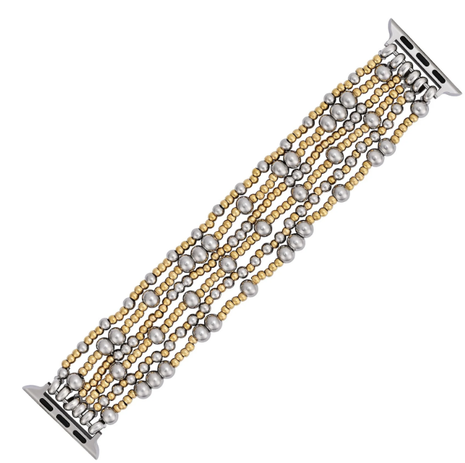 Platinum Demure Stretch Apple Watch Strap - Small
