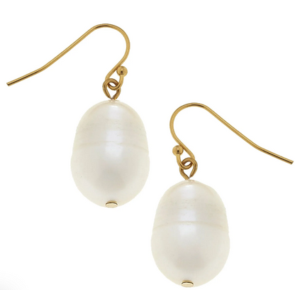 Susan Shaw Gold Freshwater Pearl Drop Earrings
