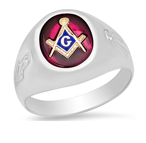 Simply Southern Oval Red Masonic Ring