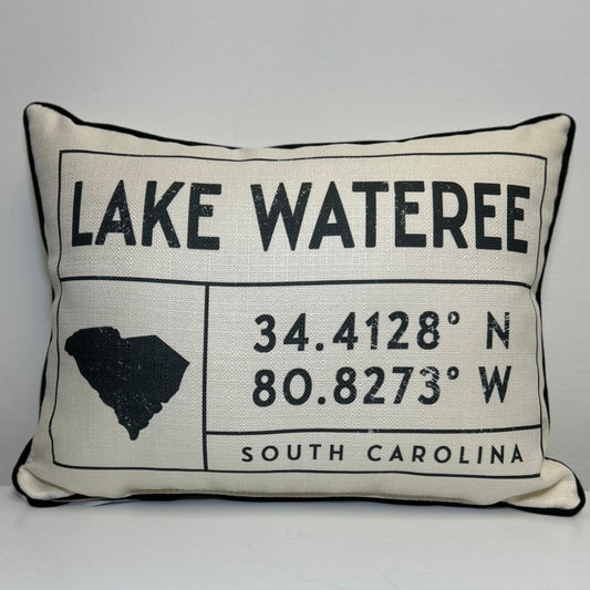 Lake Wateree Coordinates Pillow