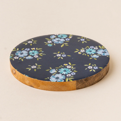Endless Daydream Navy Wood Enamel Coaster