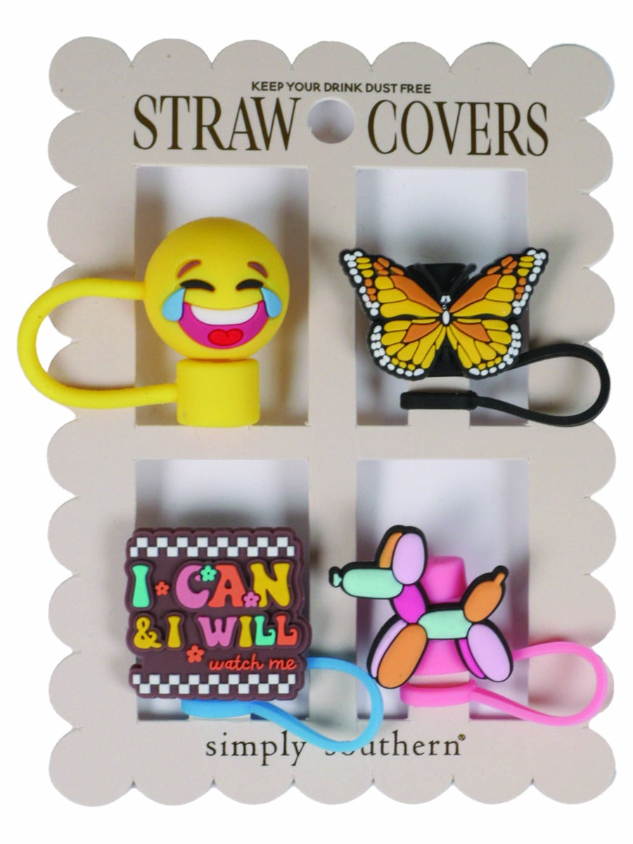 Simply Southern Straw Covers - Butterfly