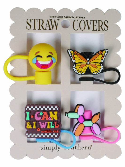 Simply Southern Straw Covers - Butterfly