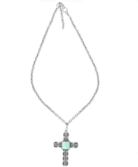 S-11018 Myra Centerstone Cross Necklace