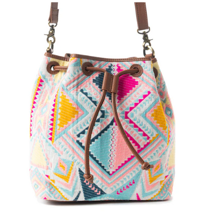 Pastel Desert Sunrise Bucket Bag in Pink