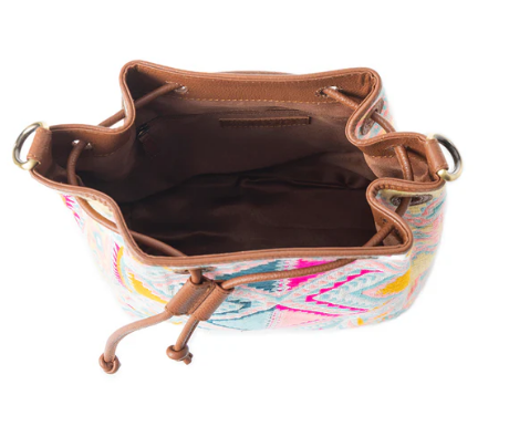 Pastel Desert Sunrise Bucket Bag in Pink