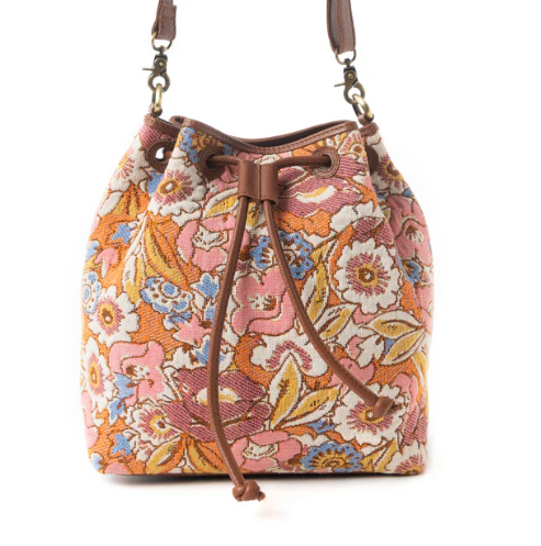 Pastel Desert Sunrise Bucket Bag in Brown