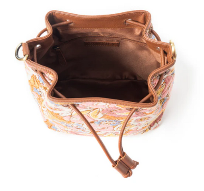 Pastel Desert Sunrise Bucket Bag in Brown