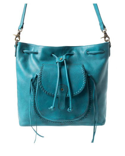 Mika Saddle Bucket Bag in Blue
