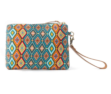 Peace & Serenity Blossoms Clutch Bag in Blue