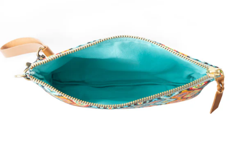 Peace & Serenity Blossoms Clutch Bag in Blue