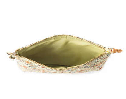 Peace & Serenity Blossoms Clutch Bag in Off White