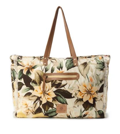 Lovely Florals Weekender Bag in Off White