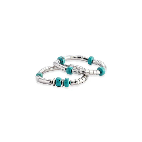 S-11482 Myra Silver Fire Bracelets in Blue