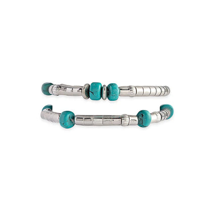 S-11482 Myra Silver Fire Bracelets in Blue
