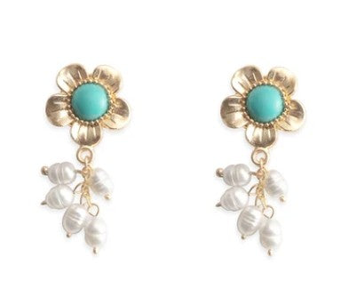 S-11547 Myra Blossom Pearl Earrings 0