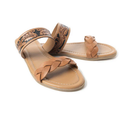 Diamond Ridge Sandals in Black & Brown