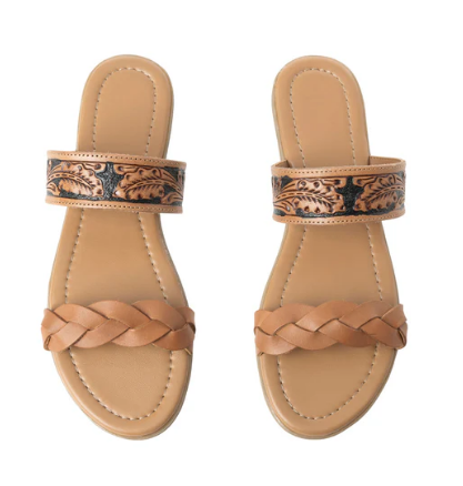 Diamond Ridge Sandals in Black & Brown