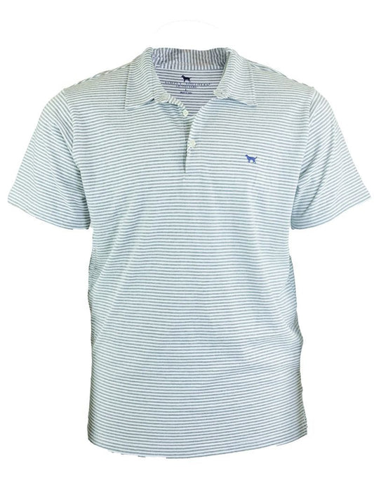 Simply Southern Men's Polo in Grey Stripped