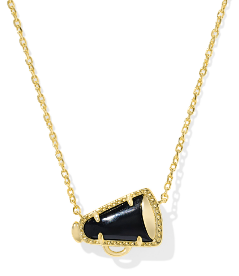 Kendra Scott Cheer Short Necklace in Gold Black Agate