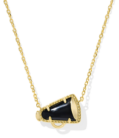 Kendra Scott Cheer Short Necklace in Gold Black Agate