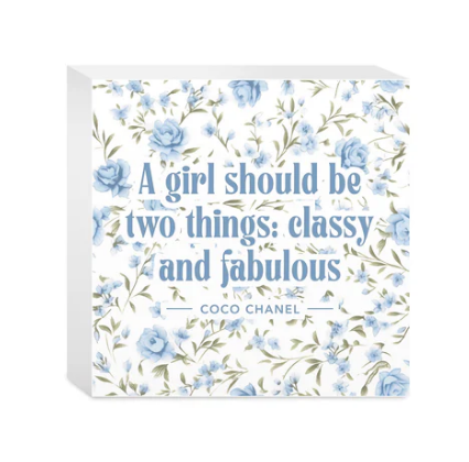 5x5 Wood Block - Chinoiserie Chic Classy & Fabulous