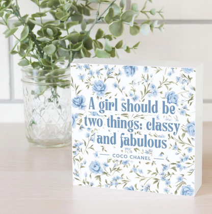 5x5 Wood Block - Chinoiserie Chic Classy & Fabulous