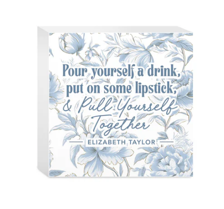 5x5 Wood Block - Chinoiserie Chic Pull Yourself Together