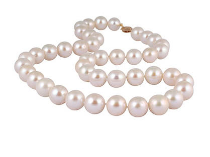 14K Yellow Gold 6mm Freshwater Pearl Strand Necklace - 20"