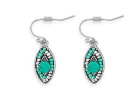 S-11046 Myra Jessica silver tone Turquoise Eye Earrings
