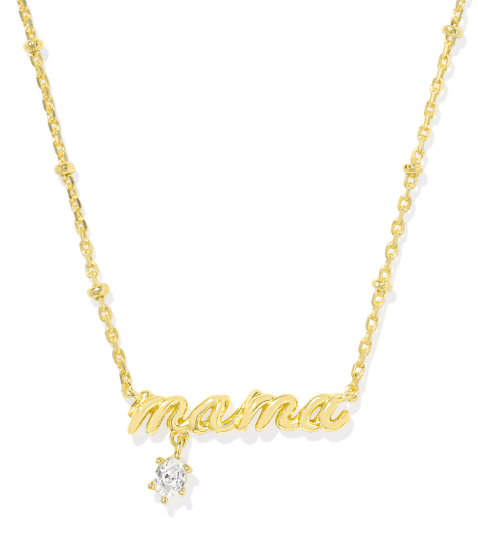 Kendra Scott Mama Crystal Short Necklace in Gold