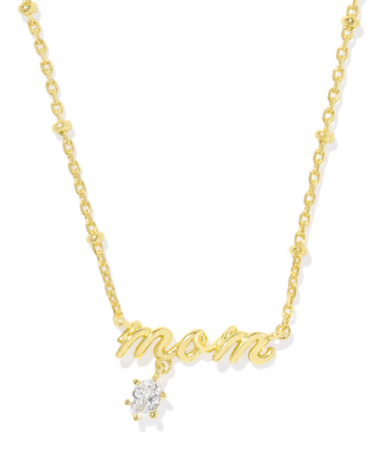 Kendra Scott Mom Crystal Short Necklace in Gold