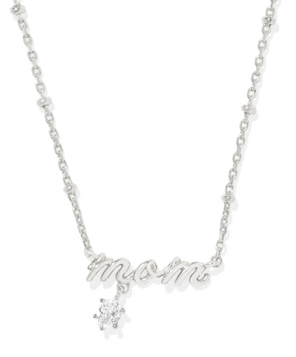 Kendra Scott Mom Crystal Short Necklace in Silver