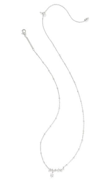 Kendra Scott Mom Crystal Short Necklace in Silver