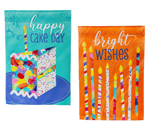 Birthday Party Reversible Suede Garden Flag