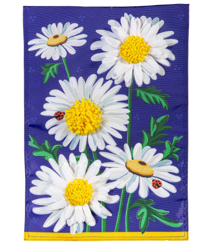 Daisy Days Applique Garden Flag