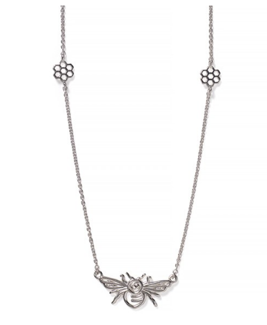 714 DER C417 Southern Gates Sterling Silver Courtyard Bee and Honeycomb Station Necklace 0