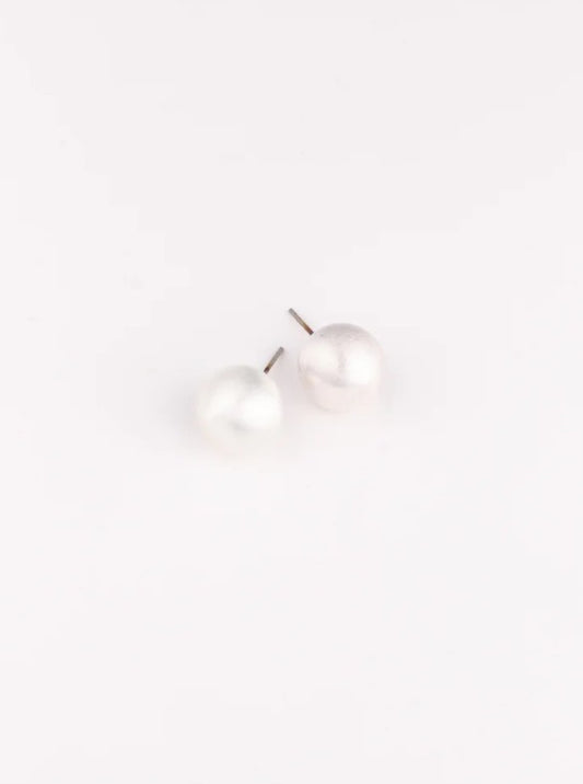 Michelle McDowell Large Grenada Earrings in Brushed Silver