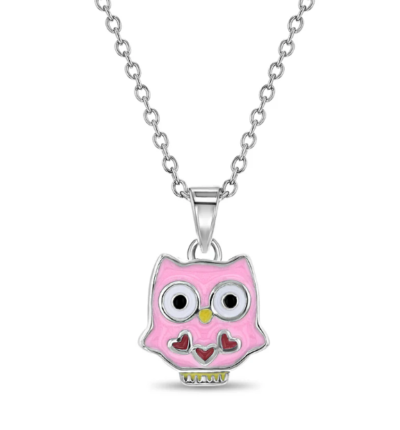Sterling Silver Hoot Hoot Owl Children's Necklace