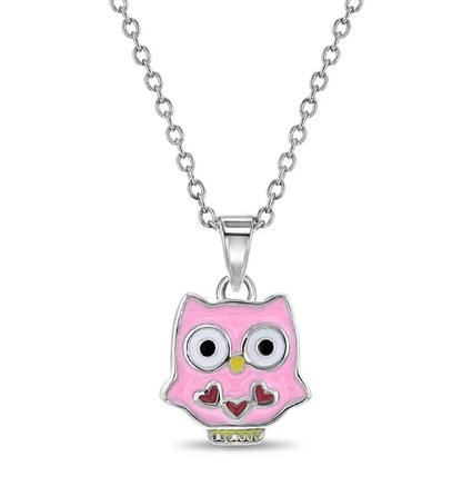 Sterling Silver Hoot Hoot Owl Children's Necklace