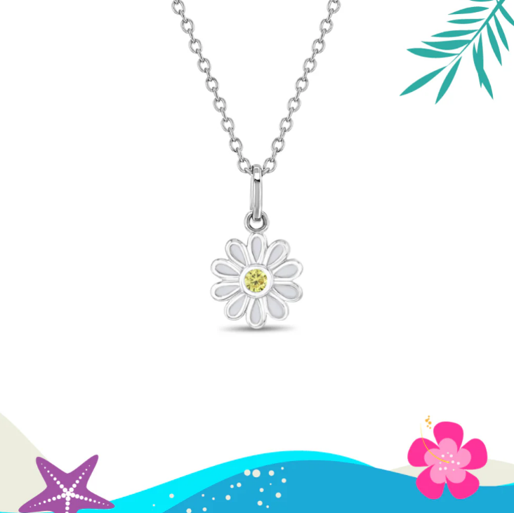 Sterling Silver The Perfect Daisy Girls Pendant Necklace