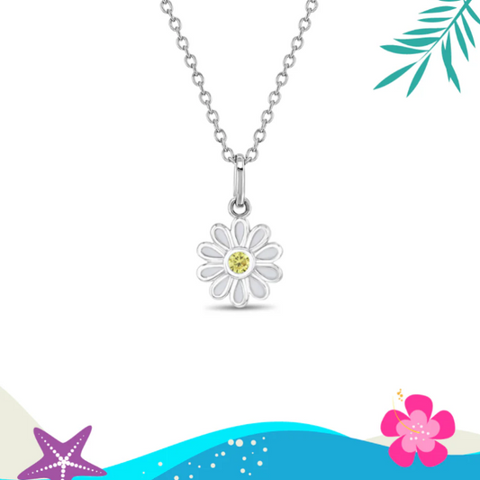 Sterling Silver The Perfect Daisy Girls Pendant Necklace