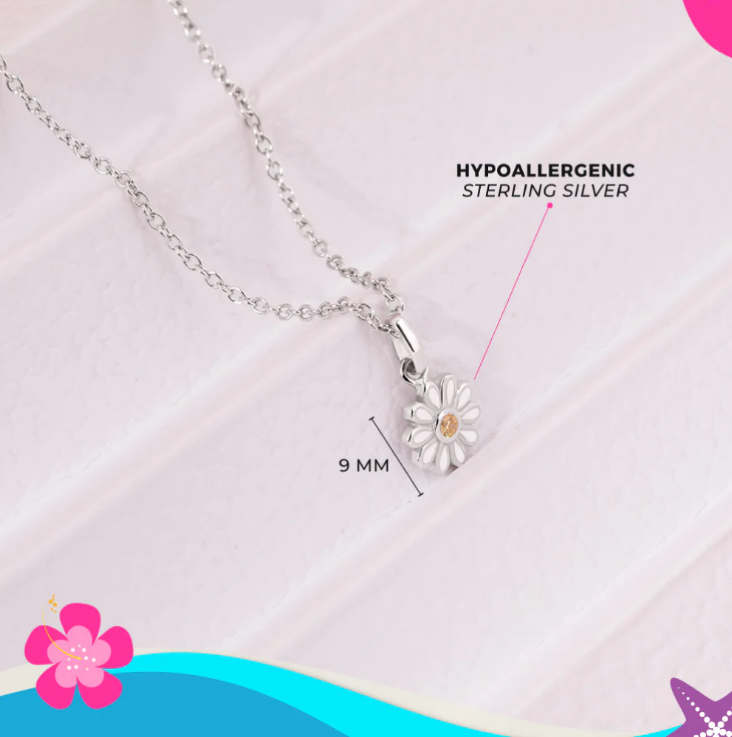 Sterling Silver The Perfect Daisy Girls Pendant Necklace