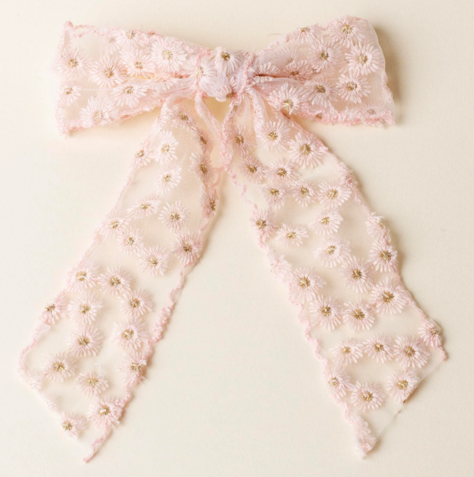 Blush Ditzy Daisies Hair Bow