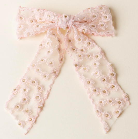 Blush Ditzy Daisies Hair Bow